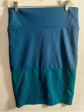 LuLaRoe Two-Tone Blue Pencil Skirt Size M Medium